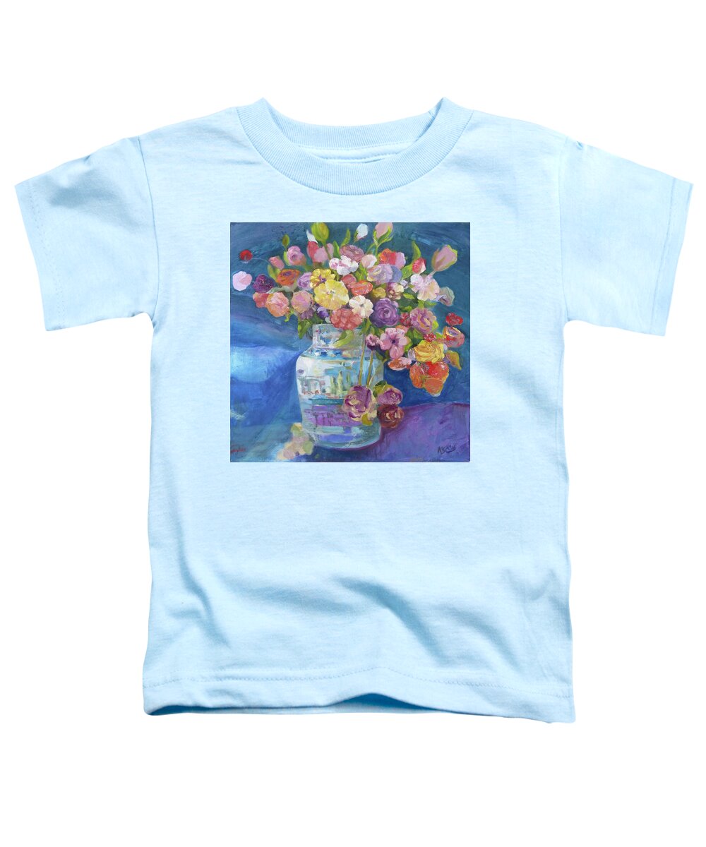 Bouquet Toddler T-Shirt featuring the painting Bouquet by Karen Coggeshall