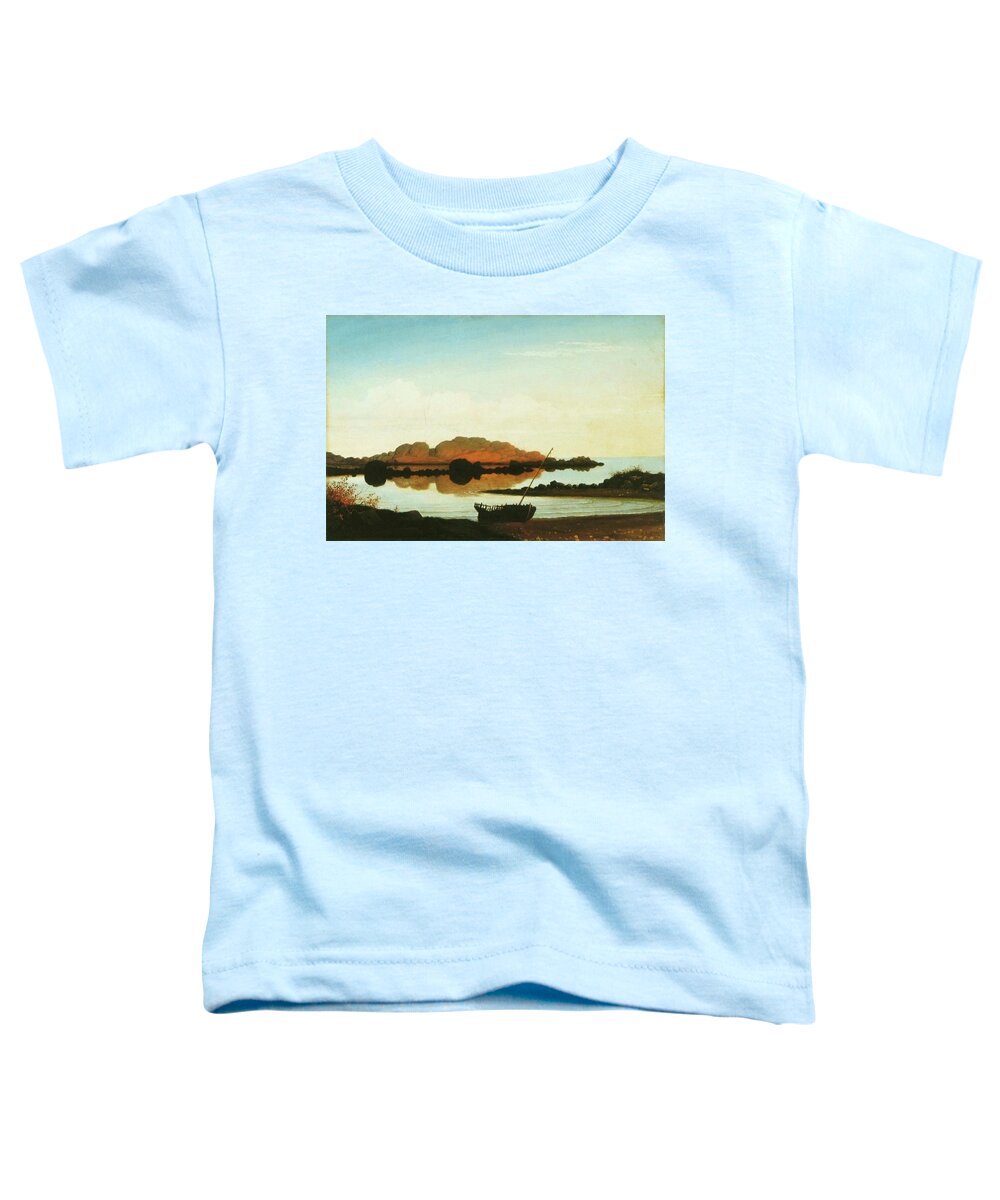 Brace's Rock Toddler T-Shirt featuring the mixed media Brace's Rock by Fitz Henry Lane by Movie Poster Prints