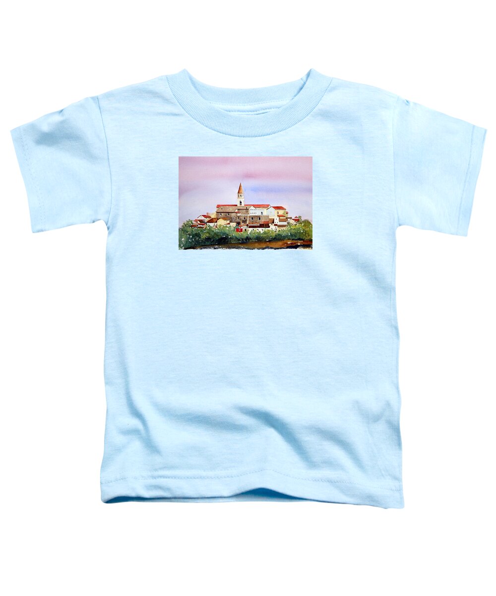 Italian Village Toddler T-Shirt featuring the painting Castelnuovo della Daunia by William Renzulli