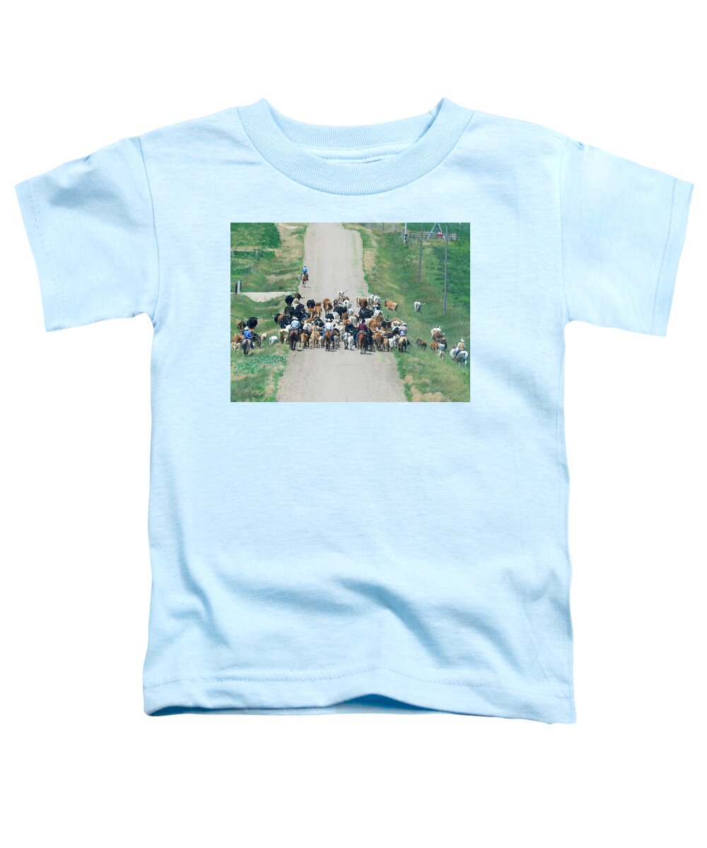 Cattle Drive Toddler T-Shirt featuring the photograph Cattle Drive by Keith Stokes