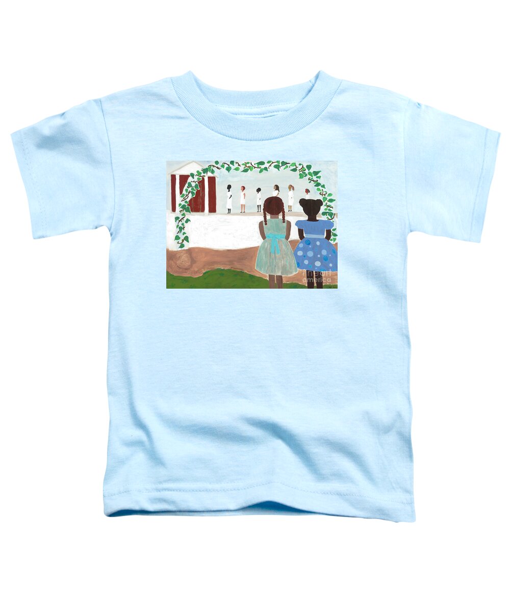 African American Toddler T-Shirt featuring the painting Ceremony in Sisterhood by Kafia Haile