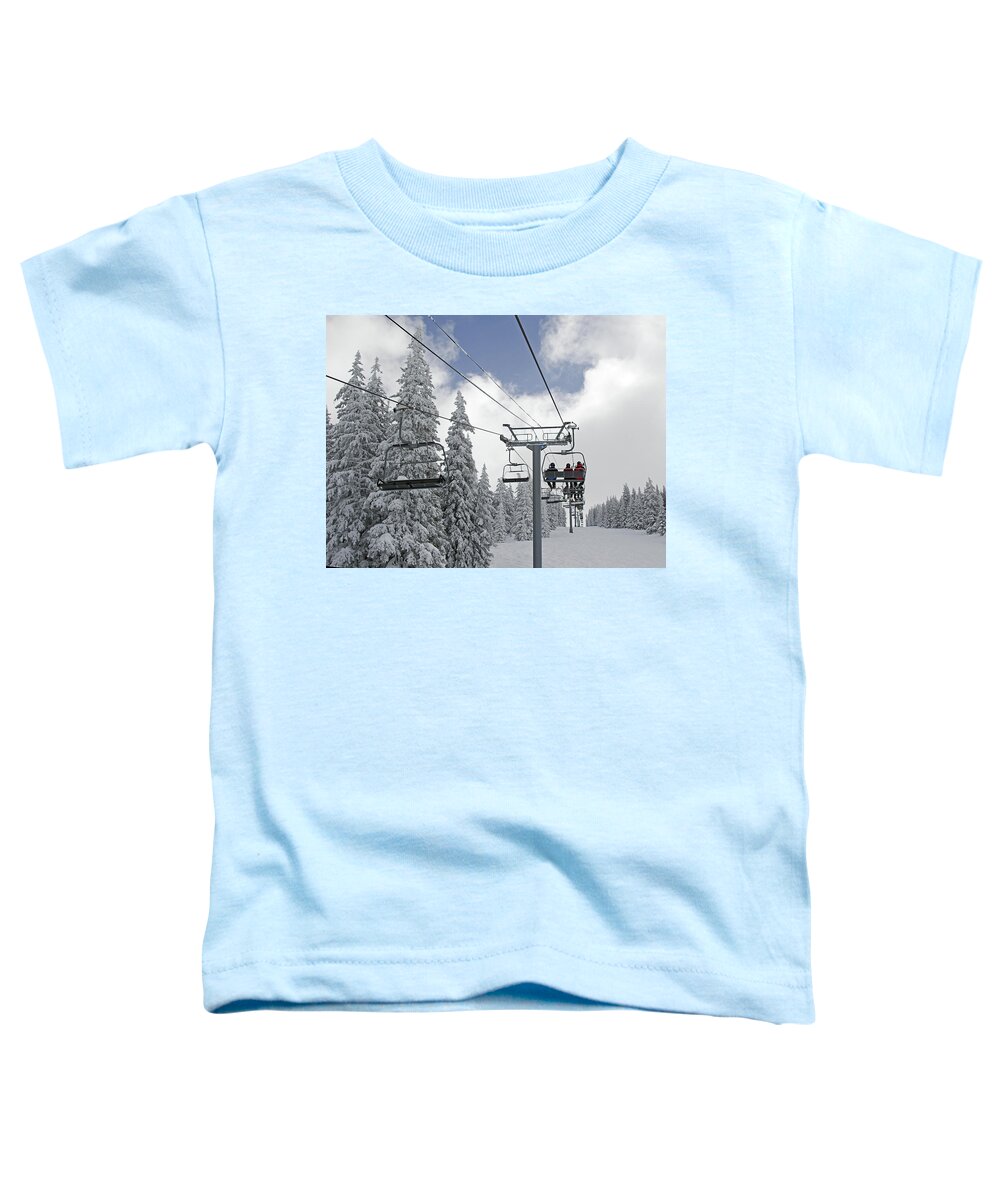 Chairlift Toddler T-Shirt featuring the photograph Chairlift at Vail Resort - Colorado by Brendan Reals
