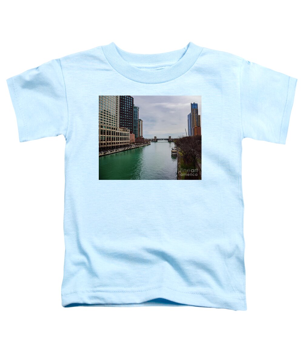 April 2017 Toddler T-Shirt featuring the photograph Chicago River. April 2017 by Jeff Hubbard