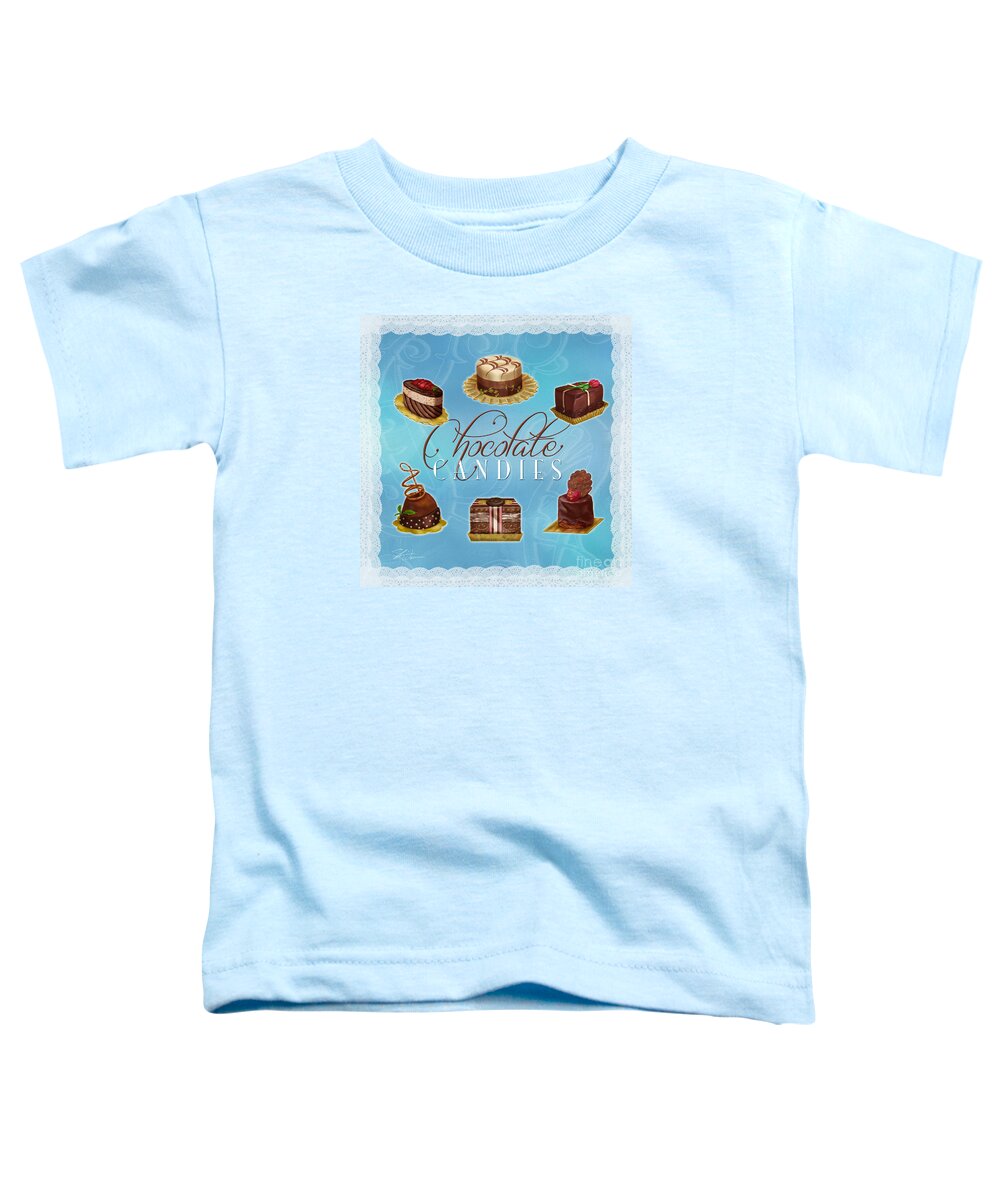 Chocolate Toddler T-Shirt featuring the painting Chocolate Candies by Shari Warren