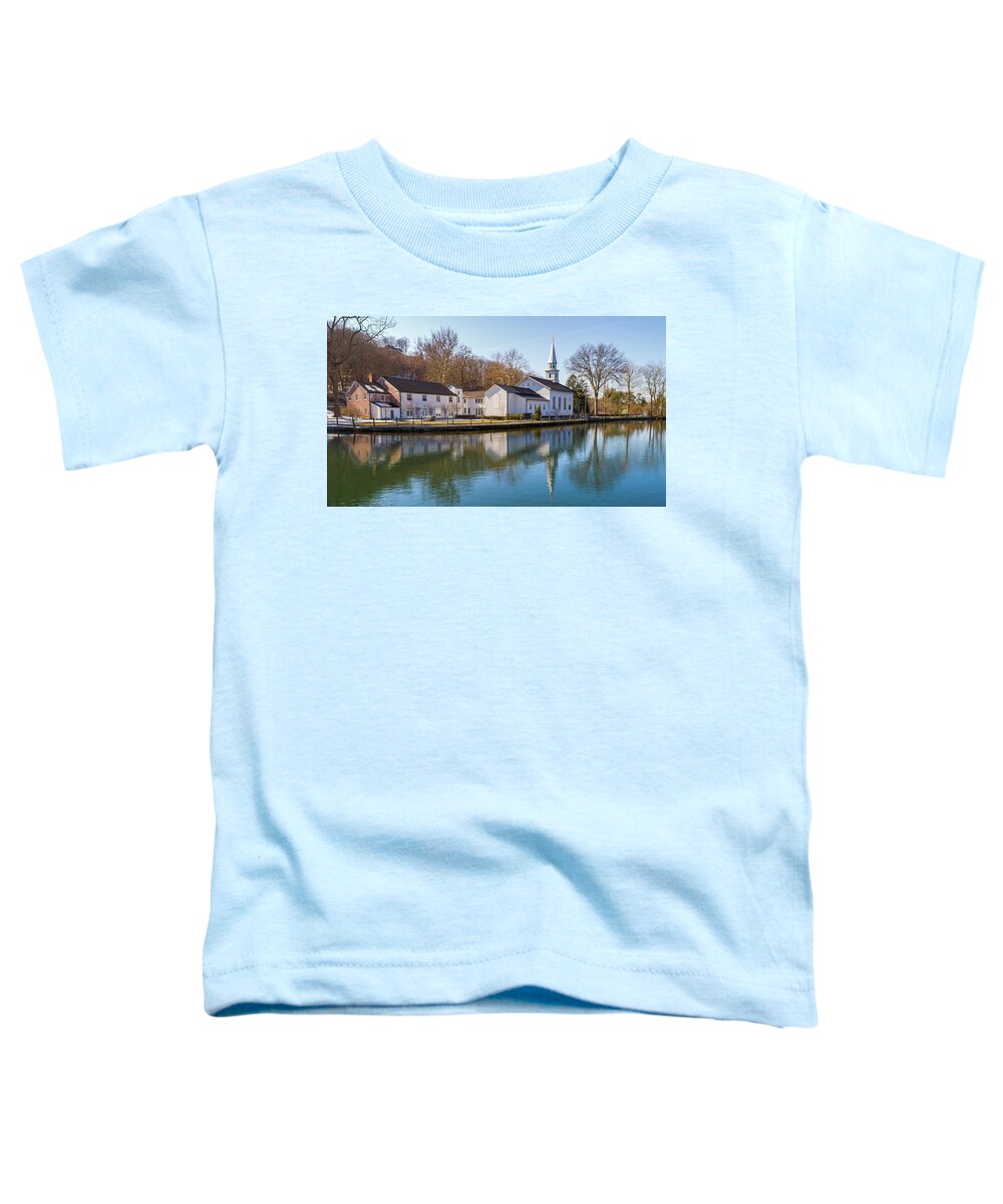 Suffolk County Toddler T-Shirt featuring the photograph Church By The Pond by Sean Mills