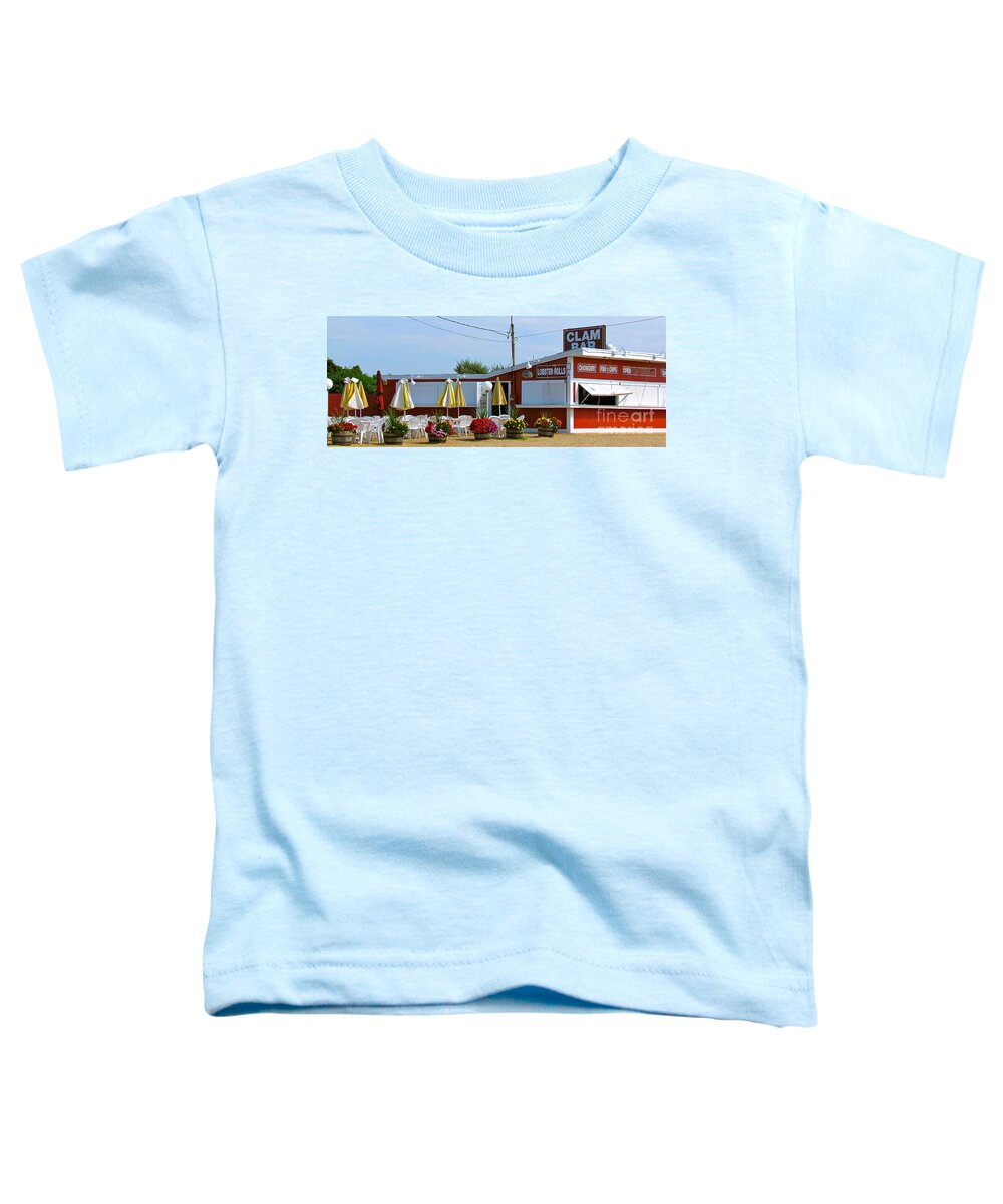 Beachy Toddler T-Shirt featuring the photograph Clam Bar by Beth Saffer