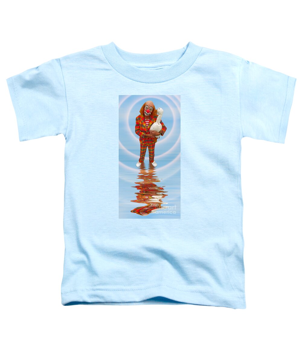 Clown Toddler T-Shirt featuring the photograph Clown with Goose A173318 2x1 by Rolf Bertram