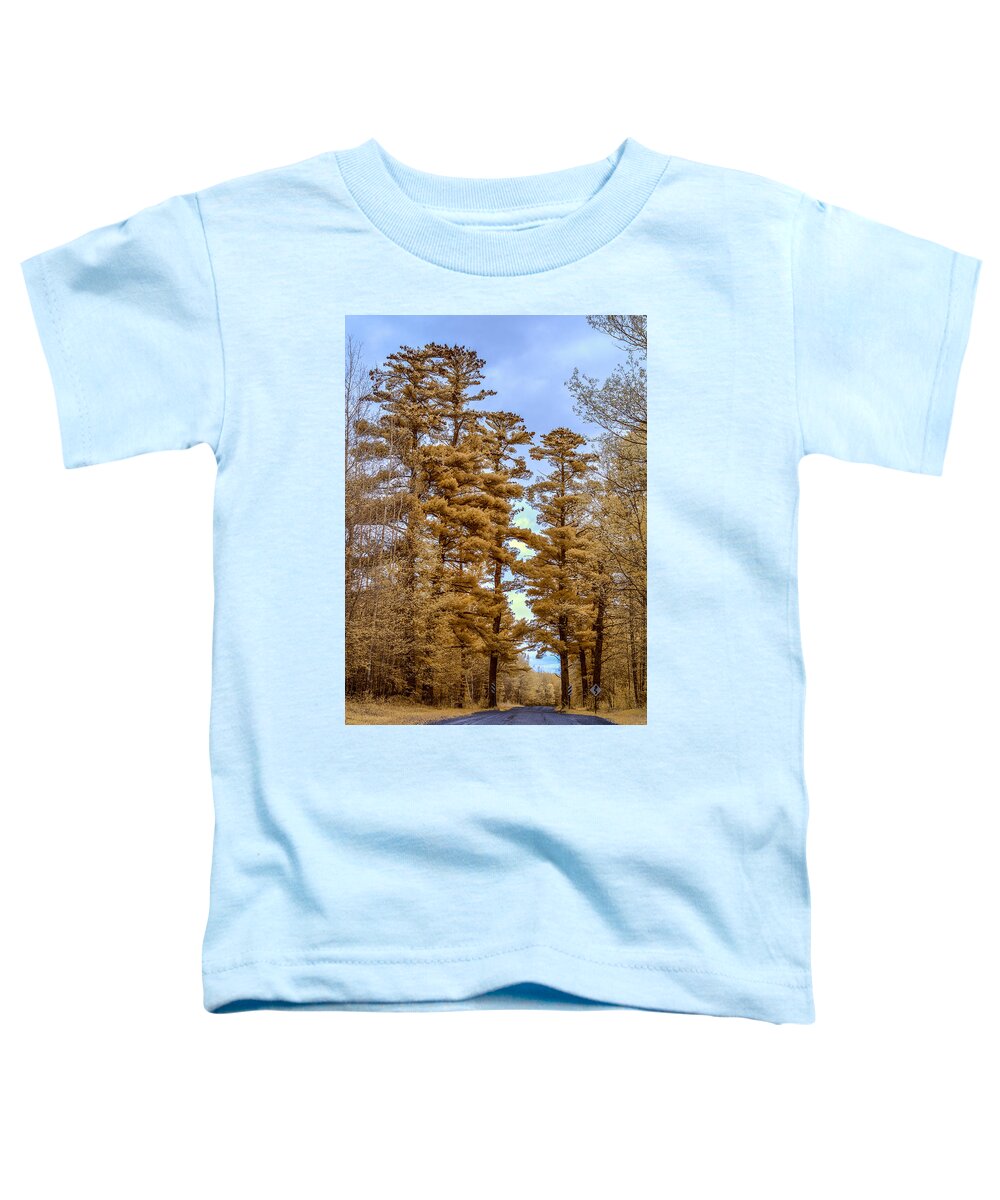Country Road Infrared Toddler T-Shirt featuring the photograph Country Road Infrared by Paul Freidlund