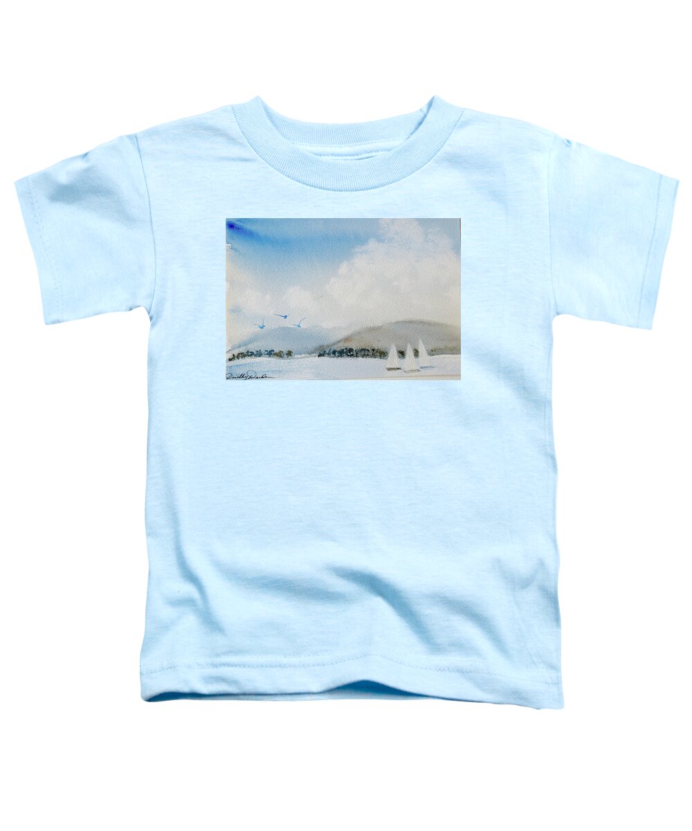 Beautiful Toddler T-Shirt featuring the painting Cruising in Company along the Tasmania coast by Dorothy Darden