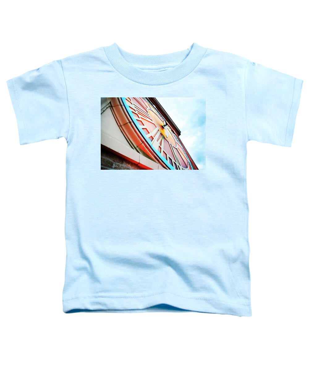 D&f Toddler T-Shirt featuring the photograph D and F Clock Tower Denver by Marilyn Hunt