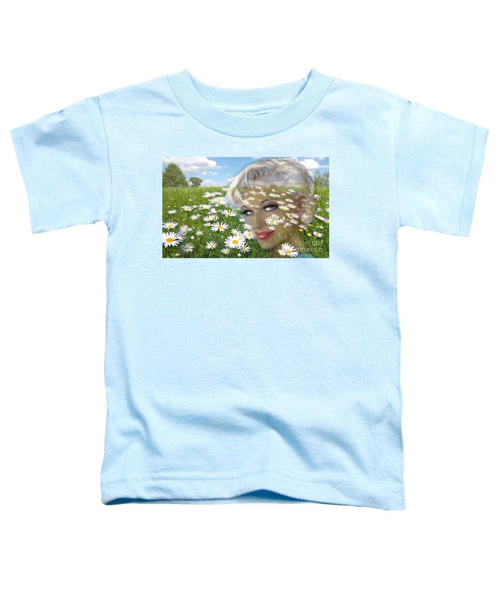 Smile Toddler T-Shirt featuring the painting Daisy Hill Smile by Angie Braun