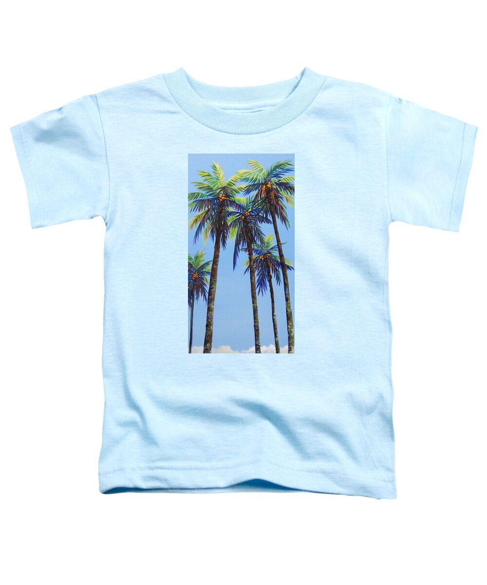 Palm Toddler T-Shirt featuring the painting Delray Palms II by Anne Marie Brown