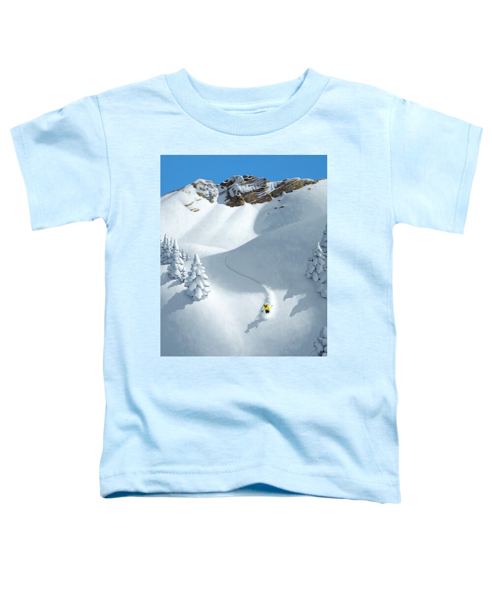 Ski Toddler T-Shirt featuring the painting Descending the Castle by Chris Miles
