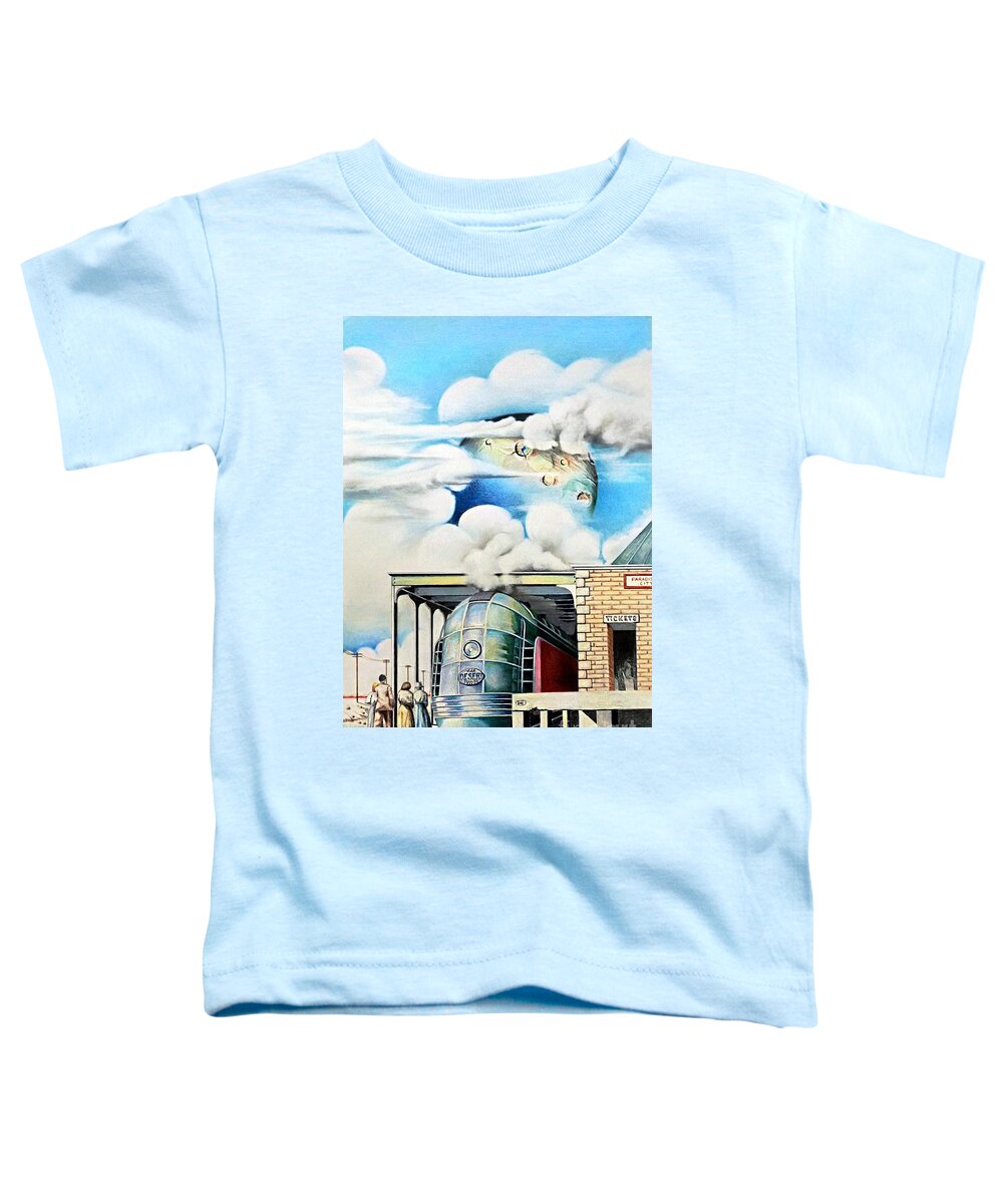 Train Drawing Toddler T-Shirt featuring the drawing Desert Wind by David Neace CPX