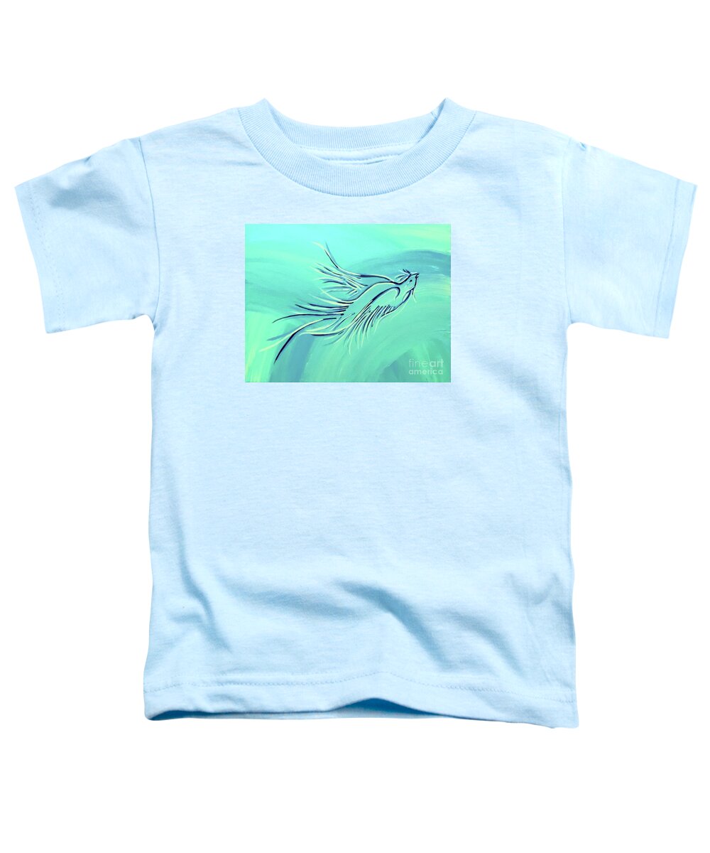 Bird Blue Toddler T-Shirt featuring the painting Divinity by Jilian Cramb - AMothersFineArt