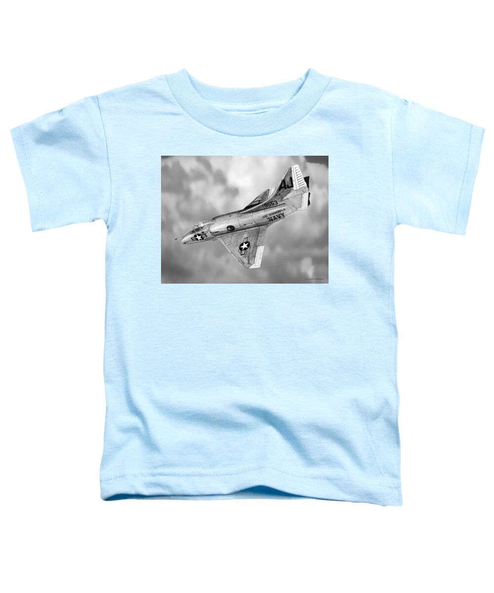 Military Toddler T-Shirt featuring the drawing Douglas A-4C Skyhawk by Douglas Castleman
