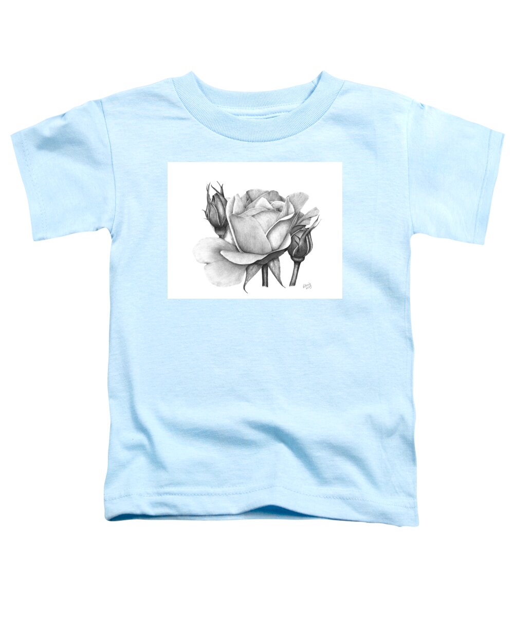 Rose Toddler T-Shirt featuring the drawing Drum Rose by Patricia Hiltz