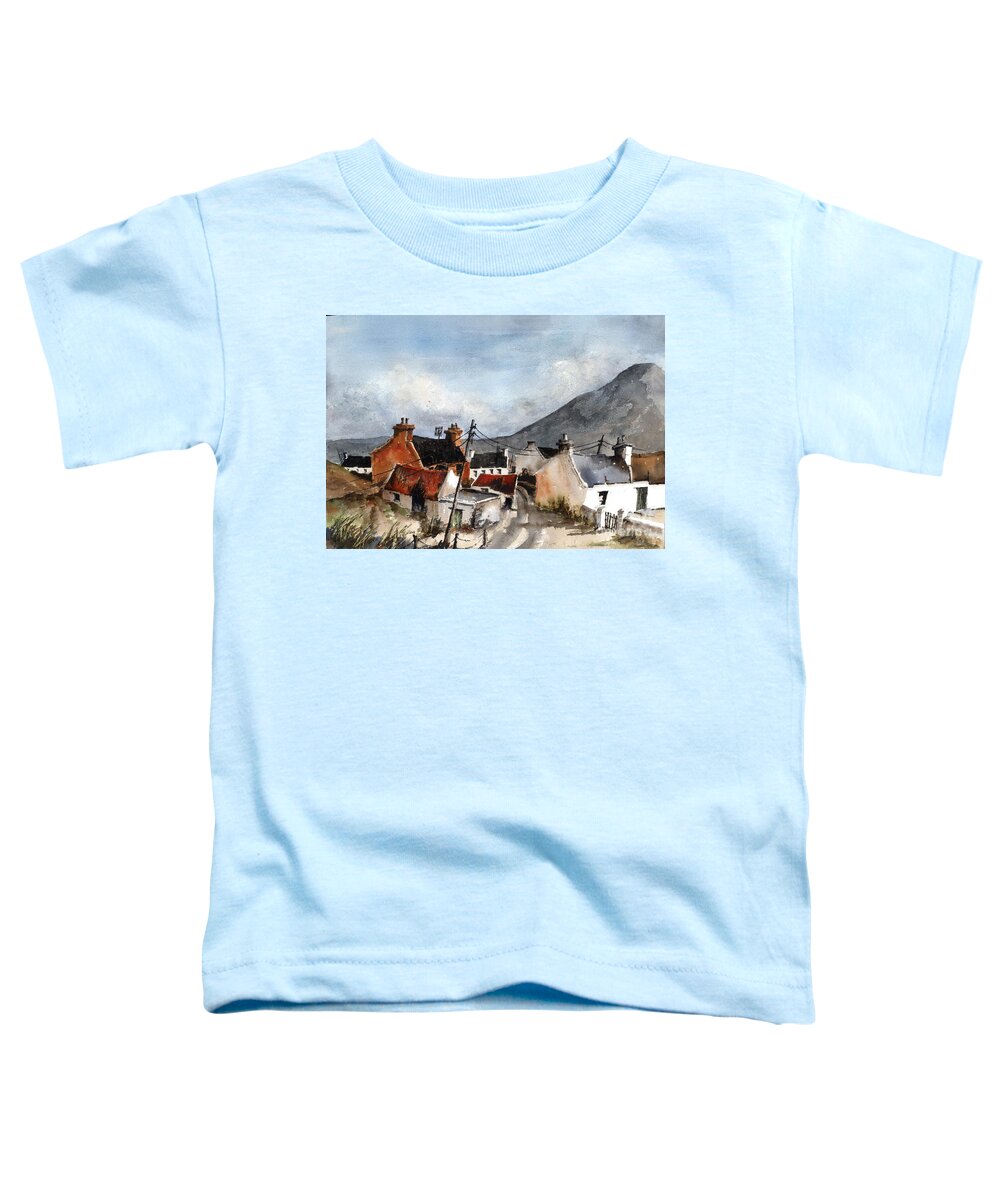 Ireland Toddler T-Shirt featuring the painting F 701 Dugort Clachan Achill Mayo by Val Byrne