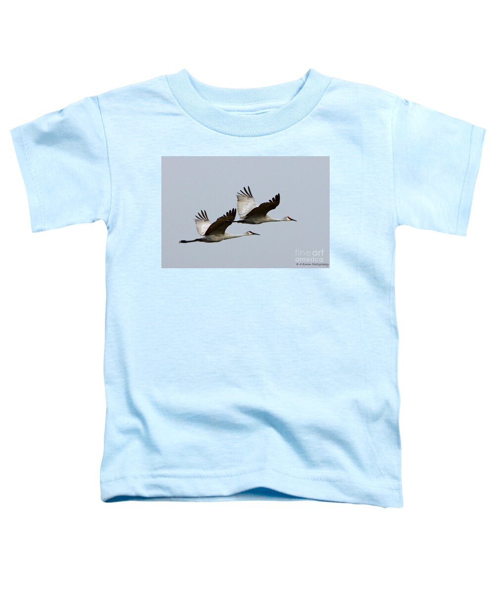Sandhill Crane Toddler T-Shirt featuring the photograph Dynamic Duo by Barbara Bowen