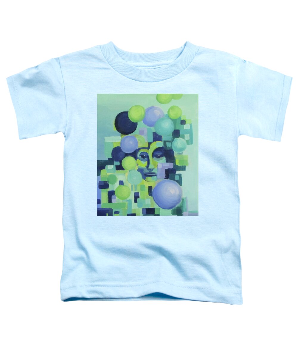 Blue Toddler T-Shirt featuring the painting Ebbs by Karen Ilari