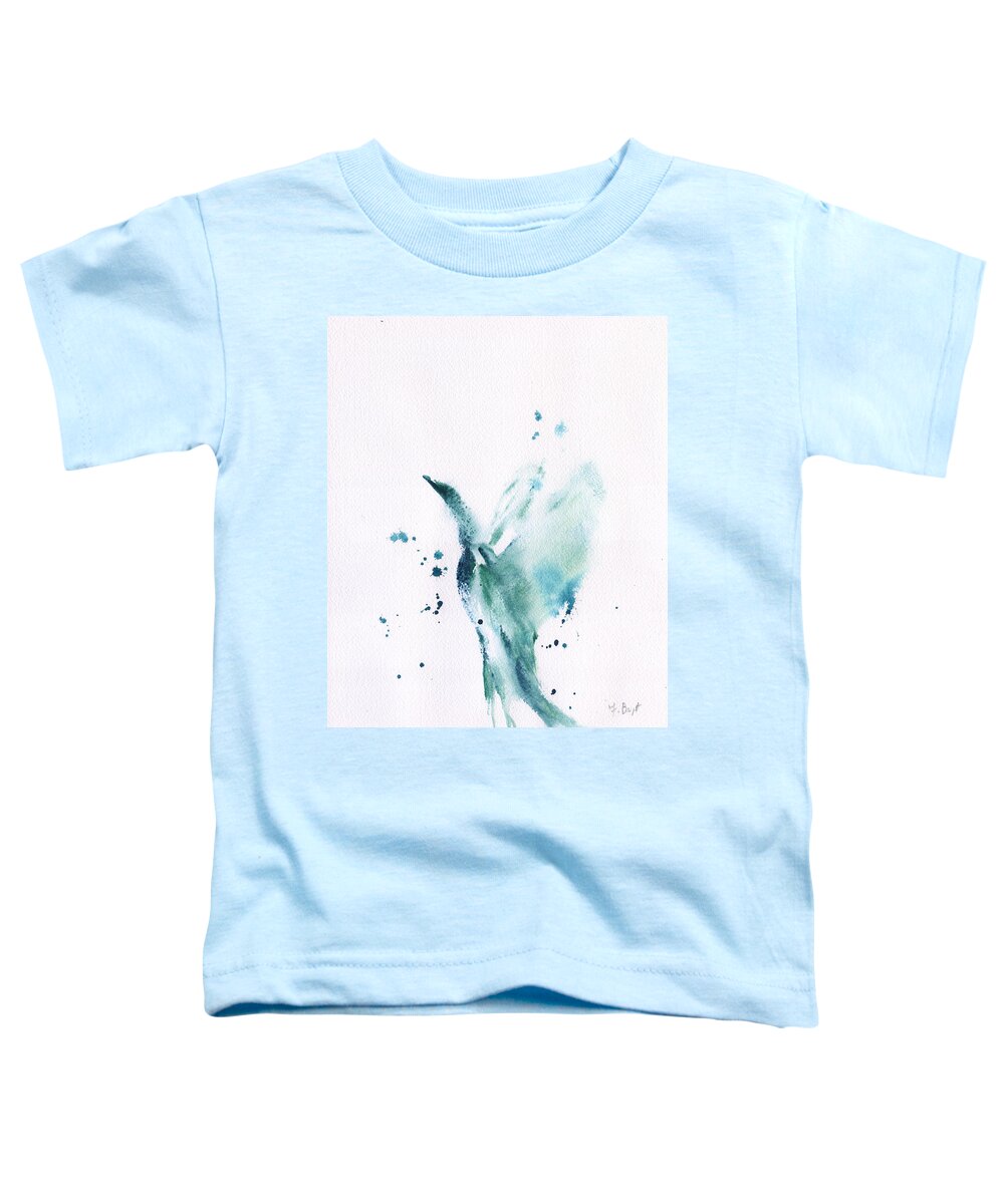 Egret Takes Flight Toddler T-Shirt featuring the painting Egret Takes Flight by Frank Bright
