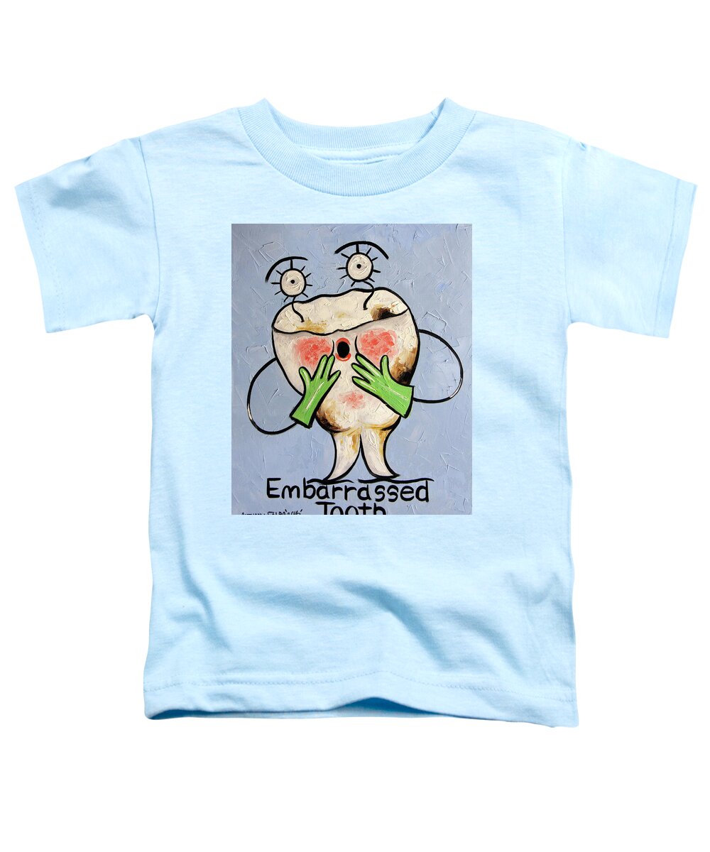 Embarrassed Tooth Toddler T-Shirt featuring the painting Embarrassed Tooth by Anthony Falbo