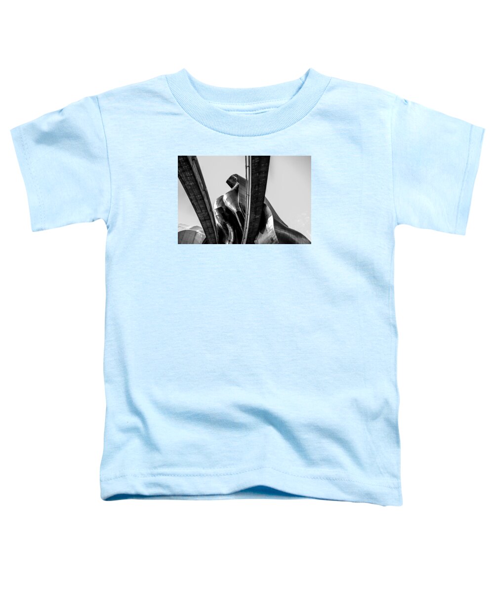 Museum Toddler T-Shirt featuring the photograph MoPOP Black and White by Pelo Blanco Photo