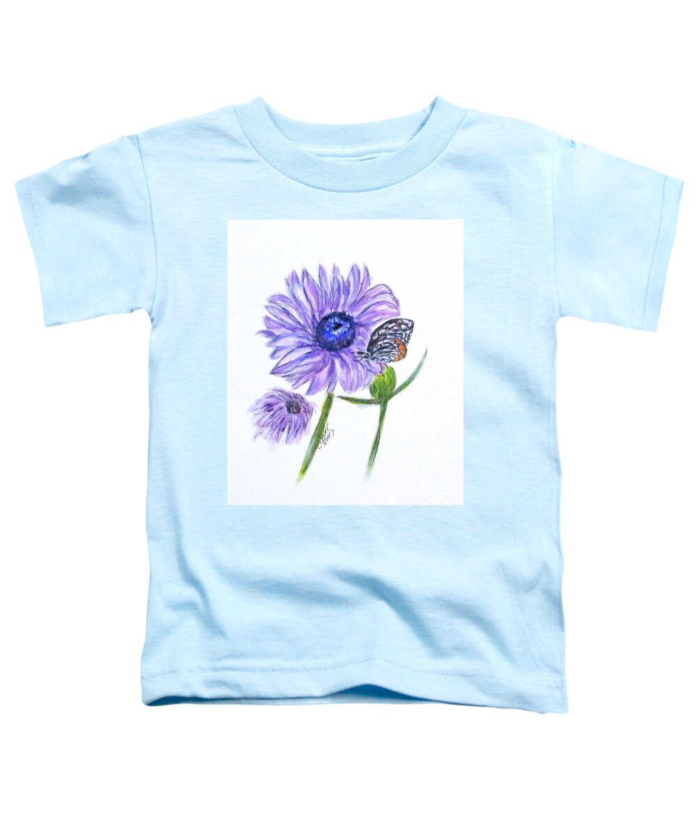 Butterfly Toddler T-Shirt featuring the painting Erika's Butterfly Three by Clyde J Kell