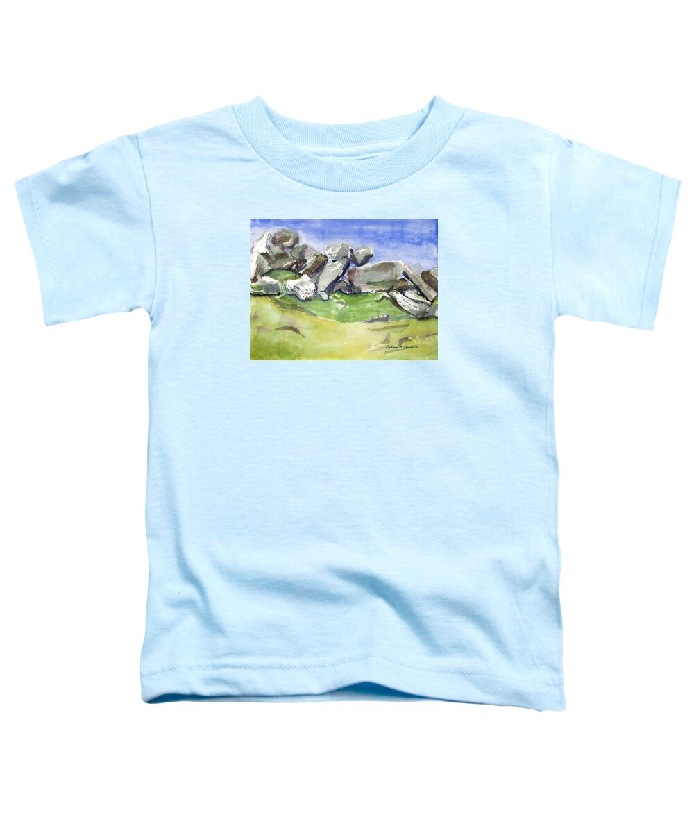  Toddler T-Shirt featuring the painting Fallen Stones by Kathleen Barnes