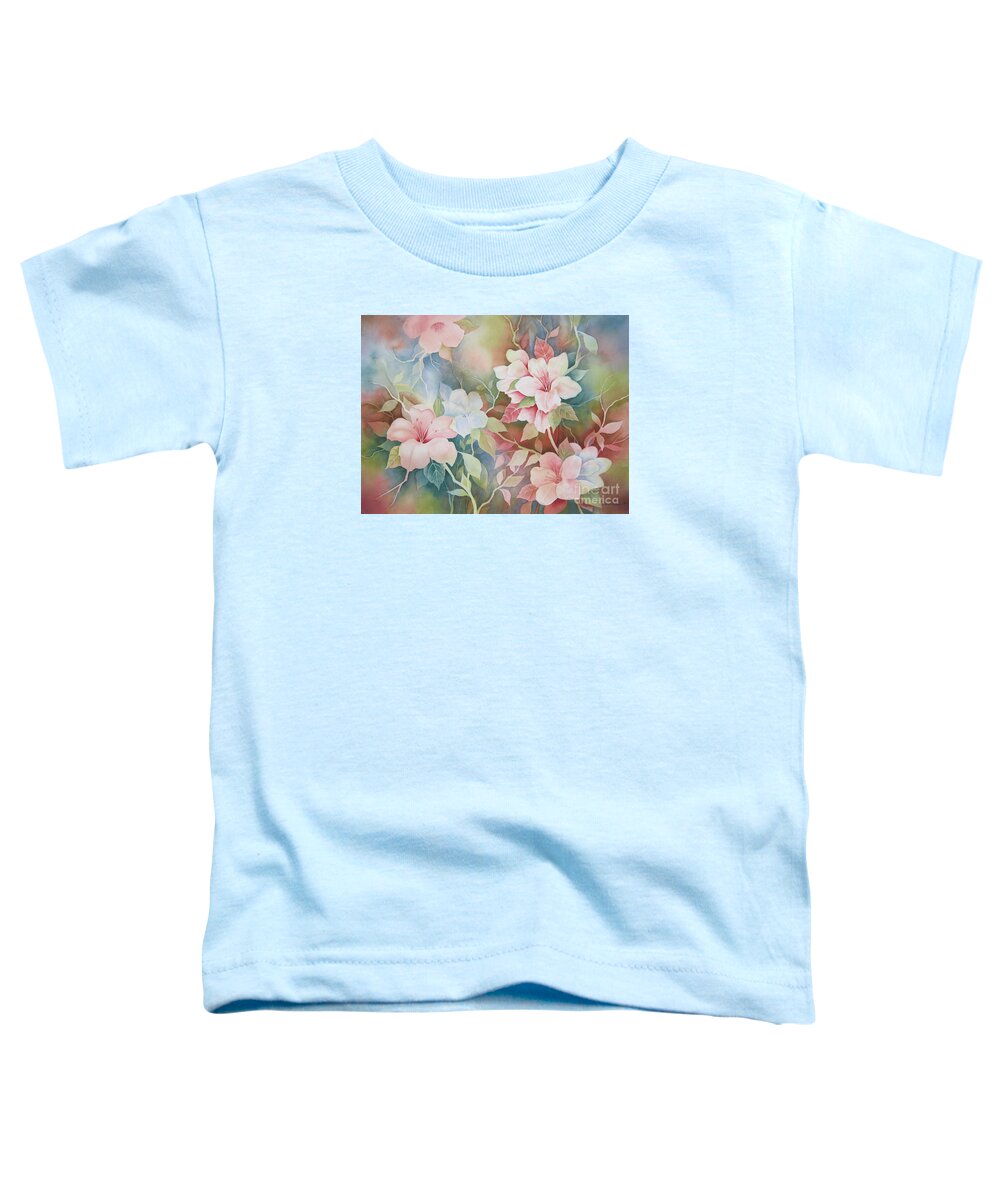 Hibiscus Toddler T-Shirt featuring the painting First Blush by Deborah Ronglien