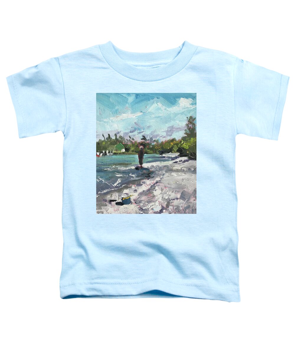 Sanibel Toddler T-Shirt featuring the painting Fishing Blind Pass Sanibel by Maggii Sarfaty