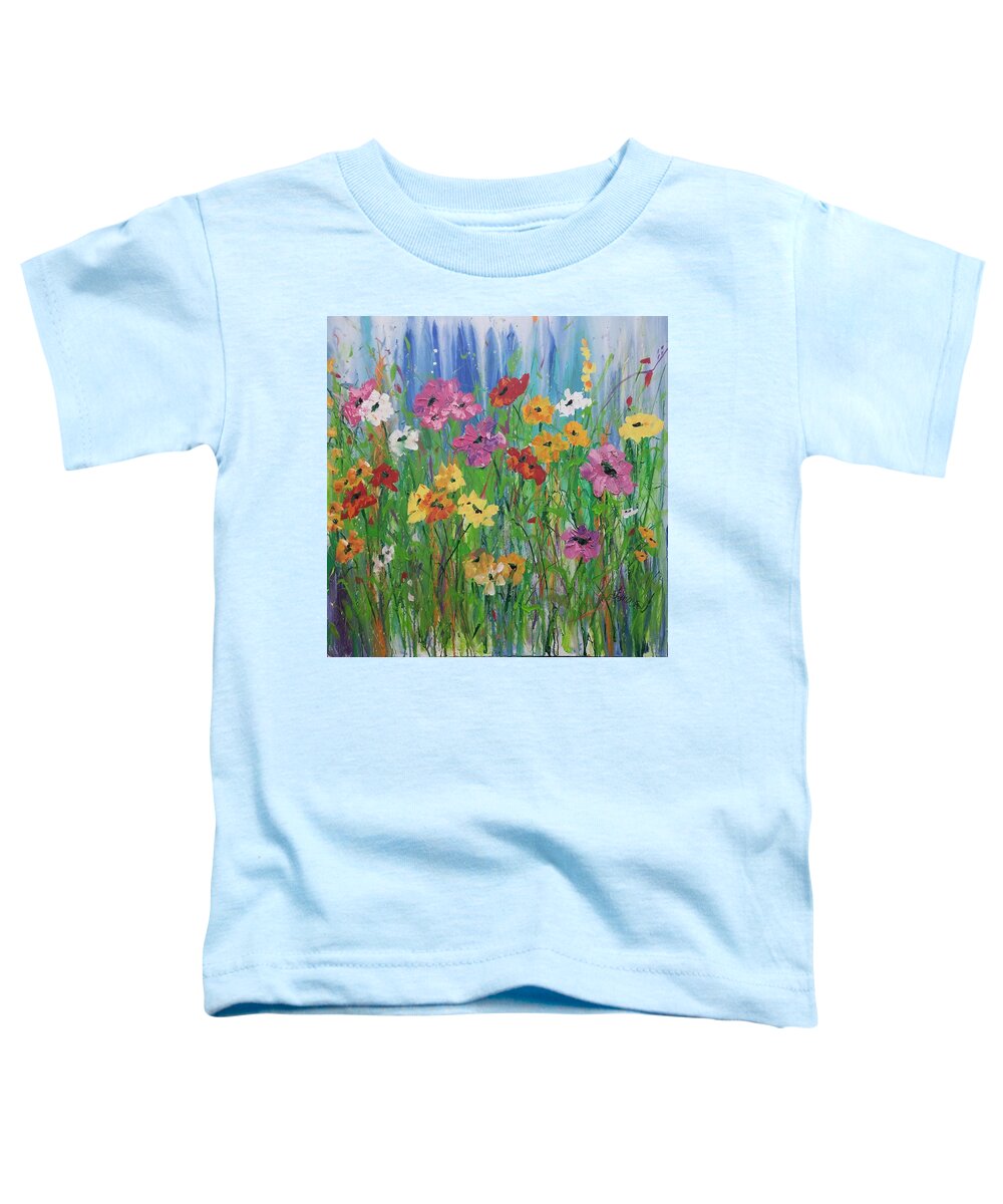 Flowers Toddler T-Shirt featuring the painting Flowers of Summer by Terri Einer