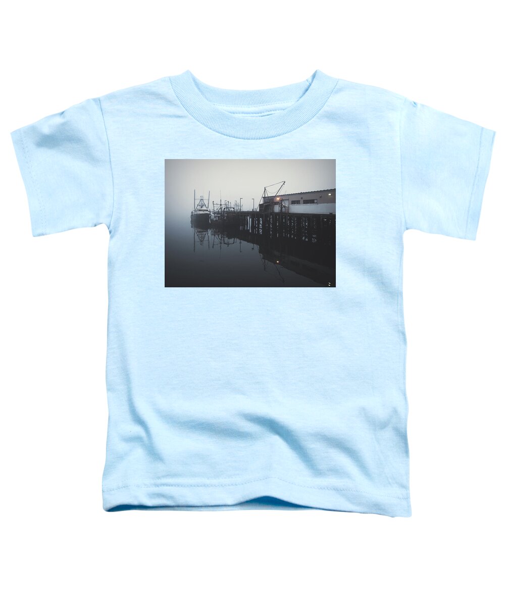 Boats Toddler T-Shirt featuring the photograph Fog Before Sunrise by Bob Orsillo