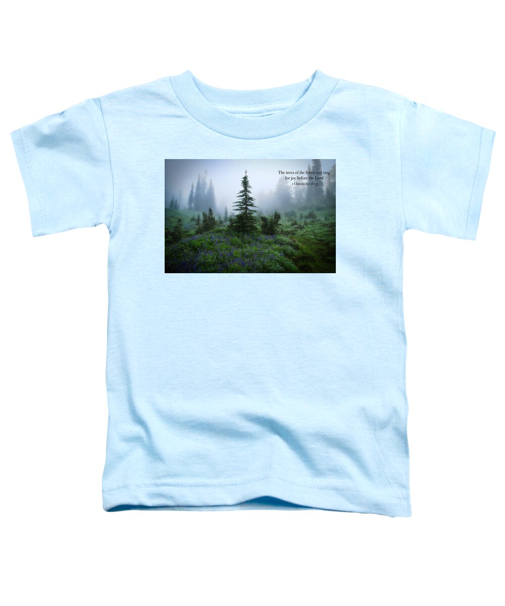 Fog In The Forest Toddler T-Shirt featuring the photograph Fog in the forest by Lynn Hopwood