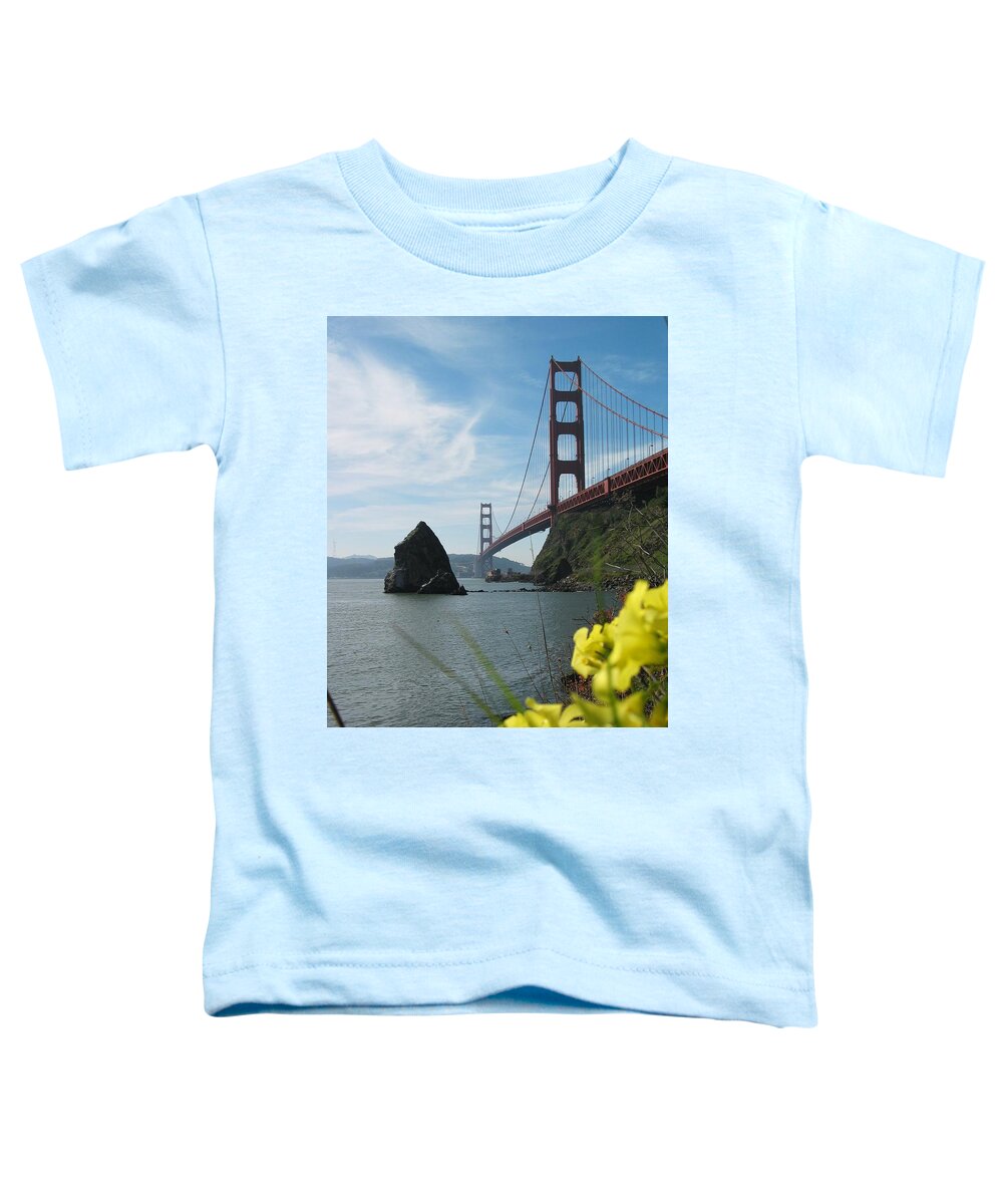 Golden Gate Bridge Toddler T-Shirt featuring the photograph Fort Baker Spring by Jeff Floyd CA