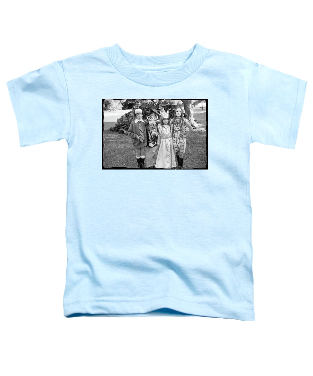 Halloween Toddler T-Shirt featuring the photograph Four Girls in Halloween Costumes, 1971, Part One by Jeremy Butler
