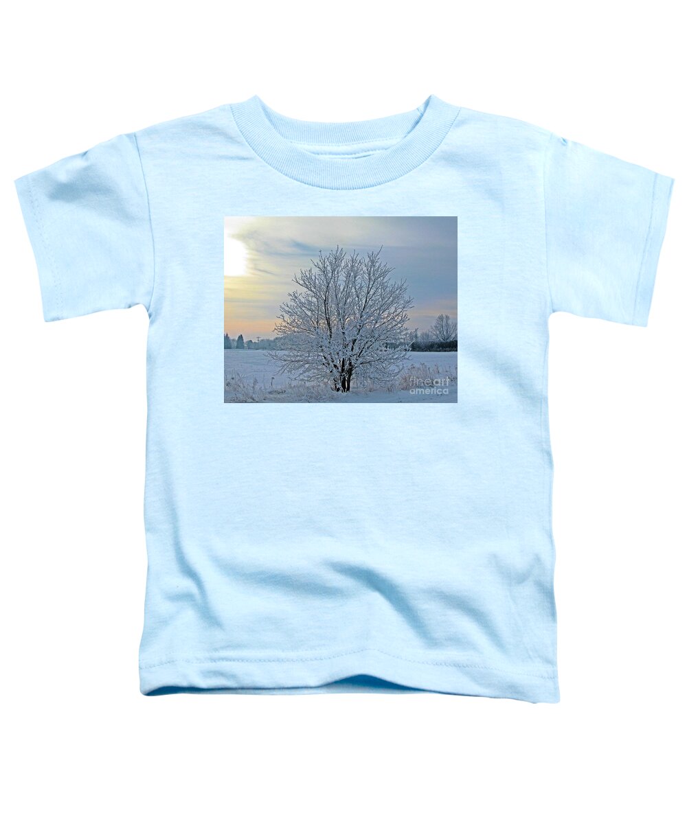 Winter Toddler T-Shirt featuring the photograph Frosted Sunrise by Heather King