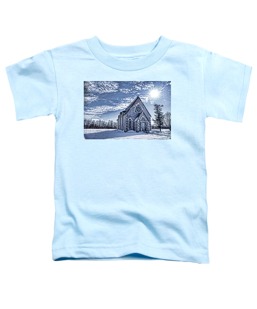 Blue Toddler T-Shirt featuring the photograph Frozen Land by Alana Ranney