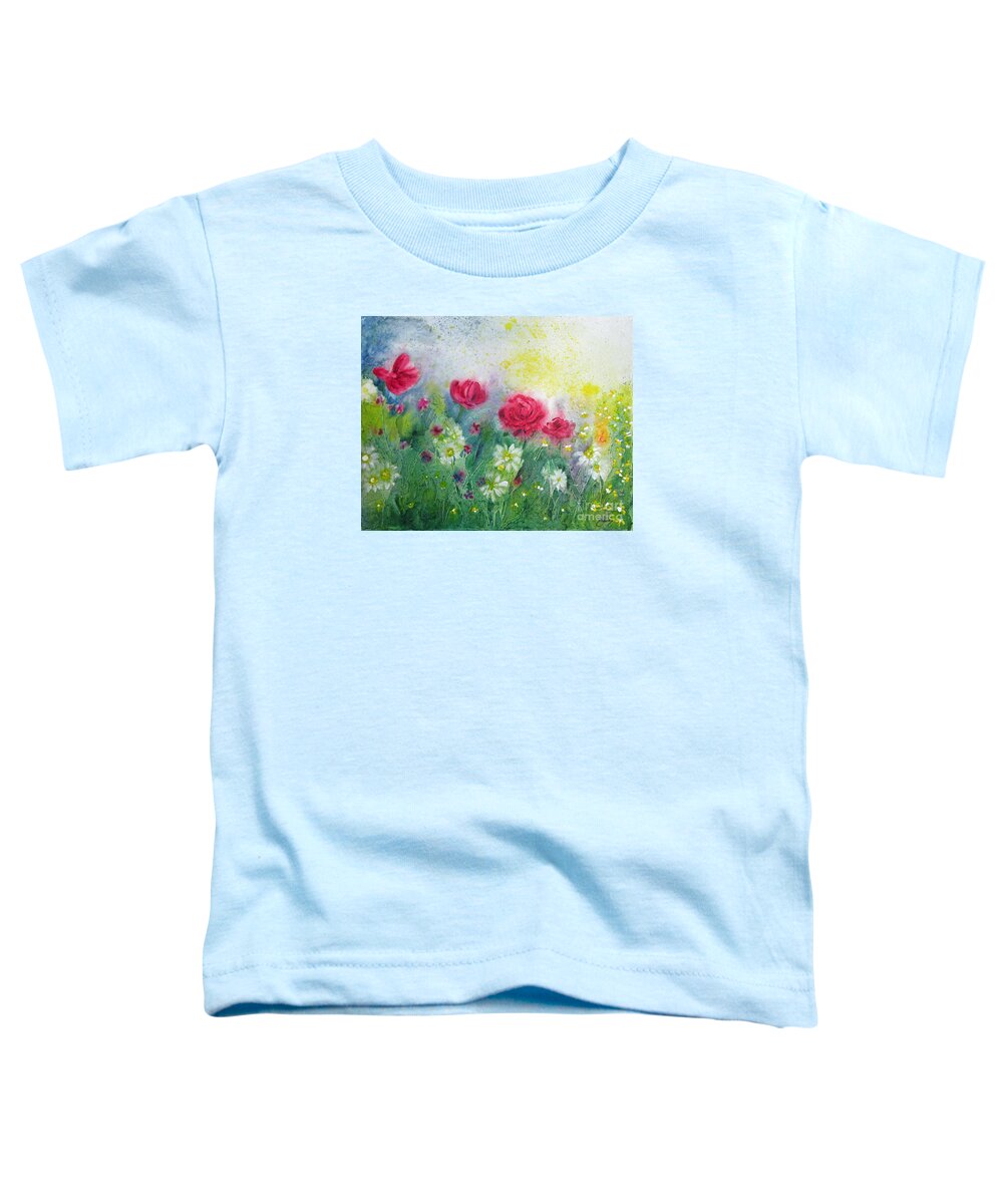 Painting Toddler T-Shirt featuring the painting Garden Mist by Daniela Easter
