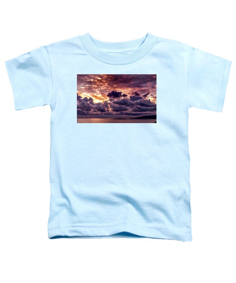 Sunset Toddler T-Shirt featuring the photograph Gold, Orange And Lavender by Gene Parks