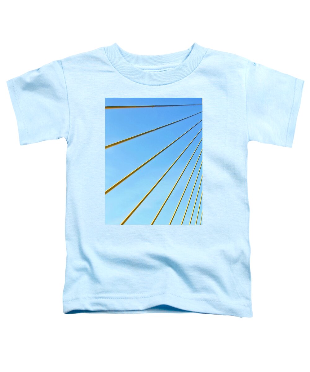 Sunshine Skyway Bridge Toddler T-Shirt featuring the photograph Golden Cables by HH Photography of Florida