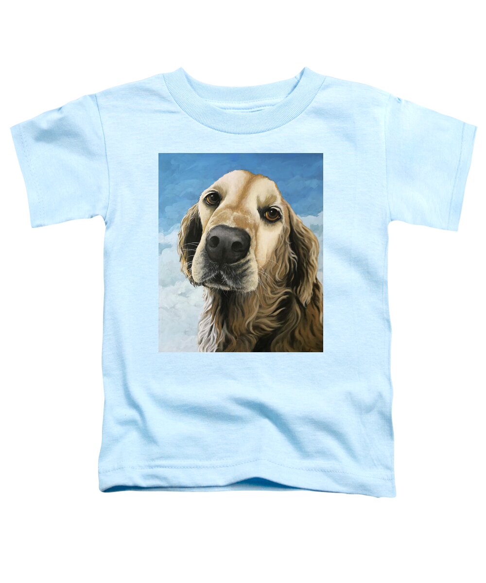 Dog Art Toddler T-Shirt featuring the painting Gracie - Golden Retriever dog portrait by Linda Apple