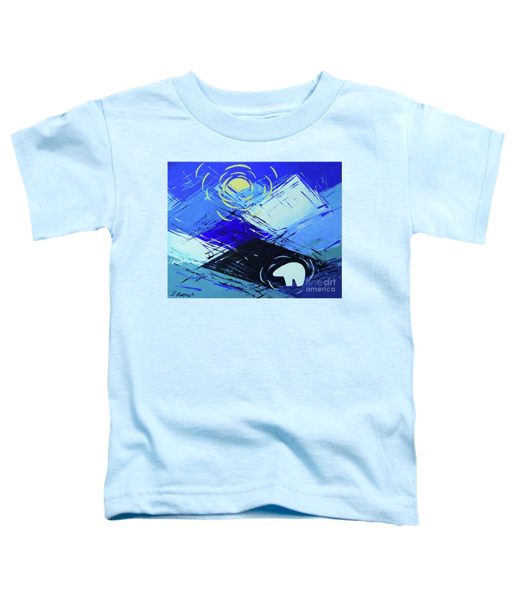 Art Toddler T-Shirt featuring the painting Guardian Bear Winter by Jeanette French