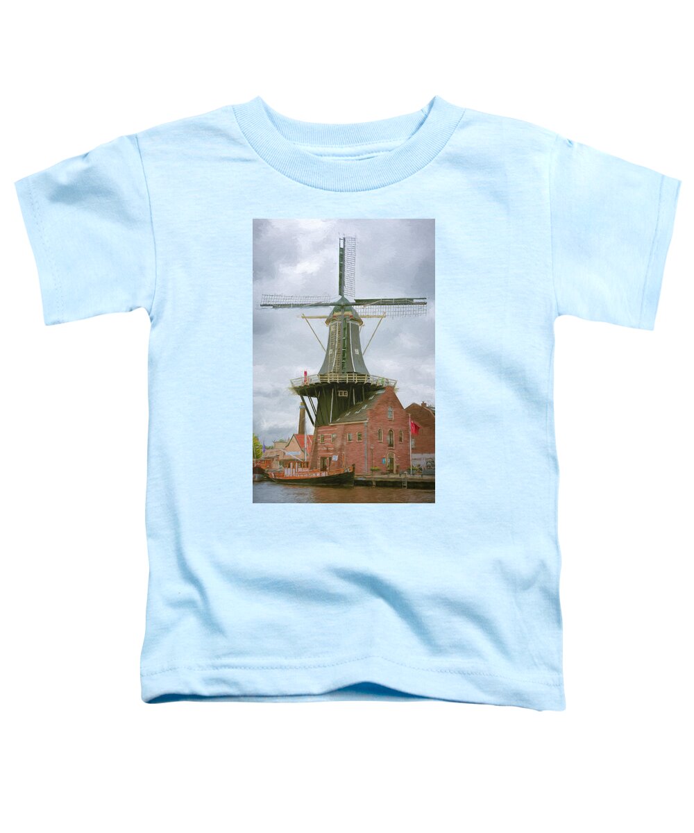 Joan Carroll Toddler T-Shirt featuring the photograph Haarlem Windmill by Joan Carroll