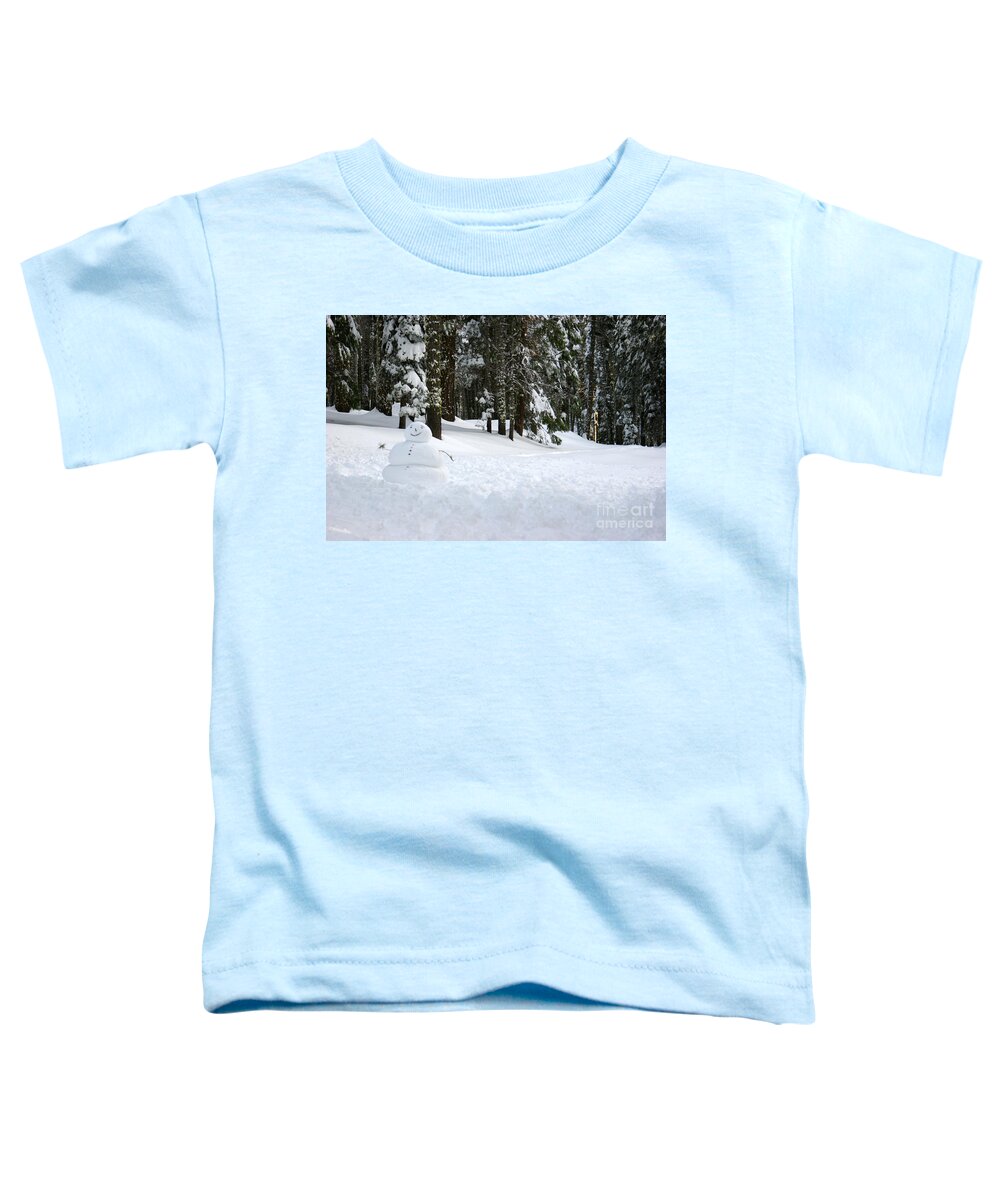 Snowman Toddler T-Shirt featuring the photograph Happy Snowman by Christine Jepsen