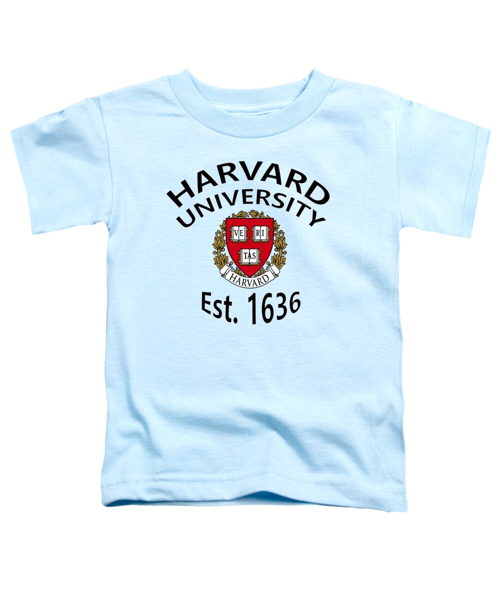 Harvard University Toddler T-Shirt featuring the digital art Harvard University Est 1636 by Movie Poster Prints