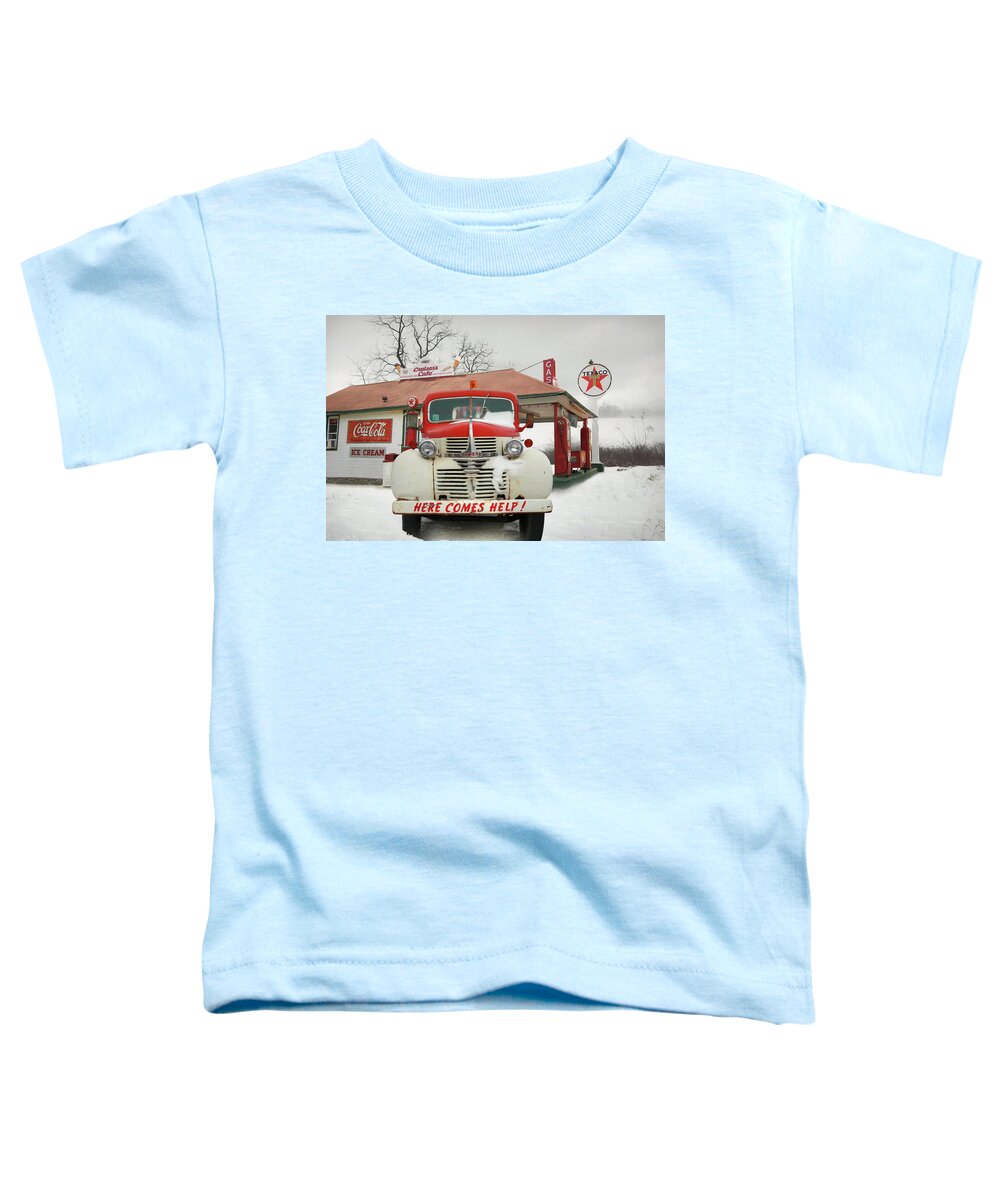 Here Comes Help Toddler T-Shirt featuring the photograph Here Comes Help by Lori Deiter