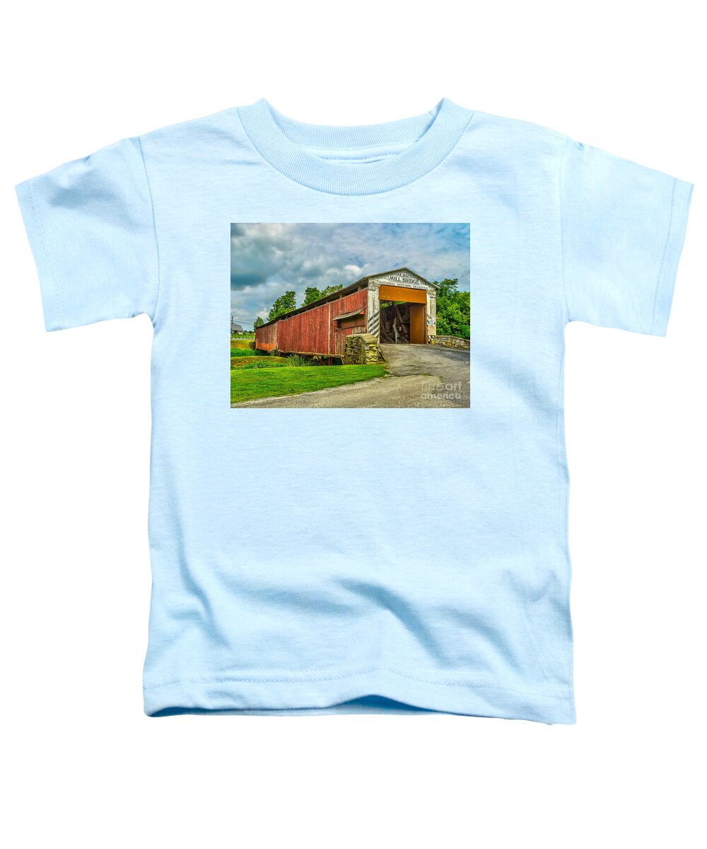 Herrs Toddler T-Shirt featuring the photograph Herr's Mill Bridge - Pa by Nick Zelinsky Jr