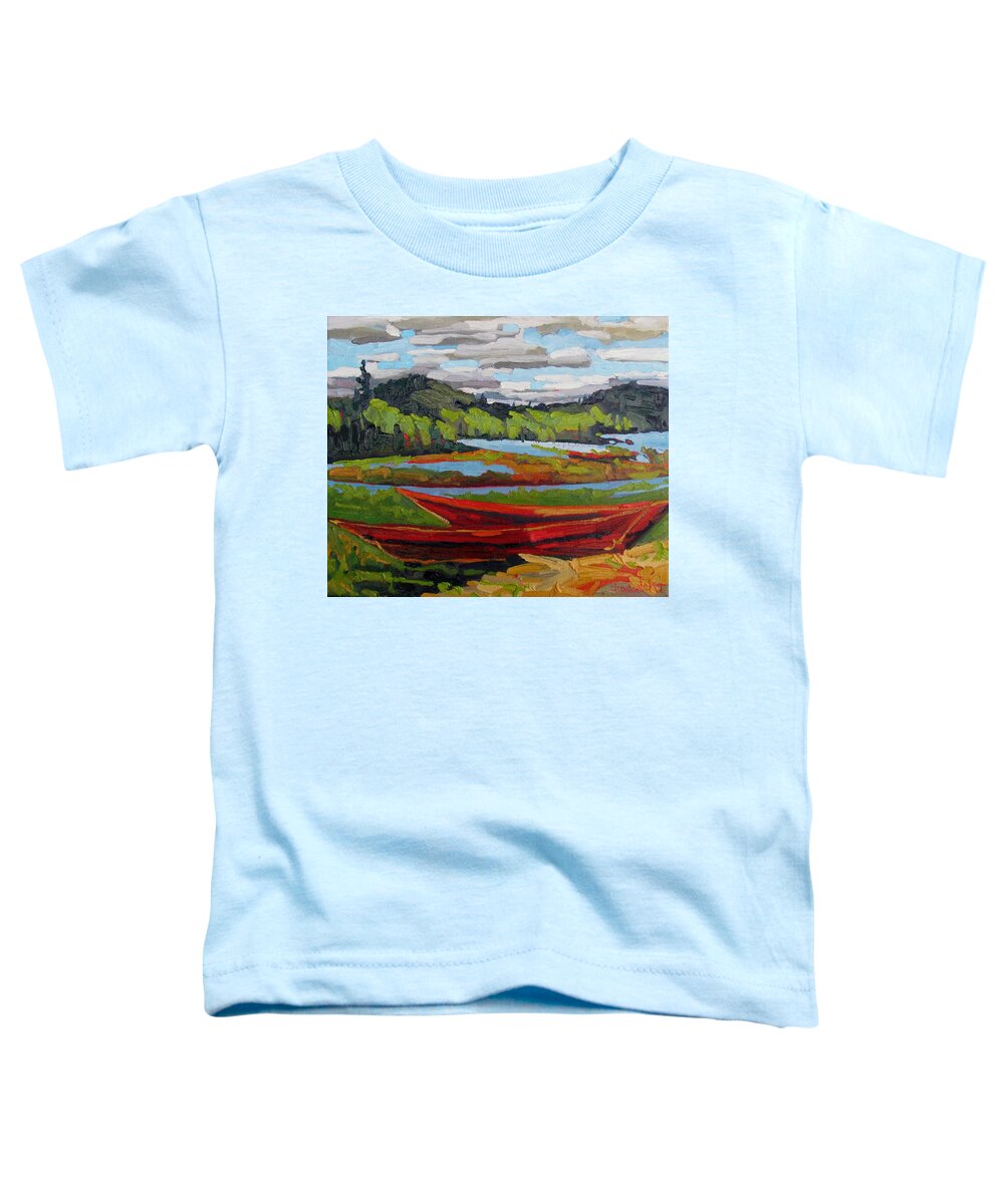 Red Toddler T-Shirt featuring the painting High And Dry by Phil Chadwick