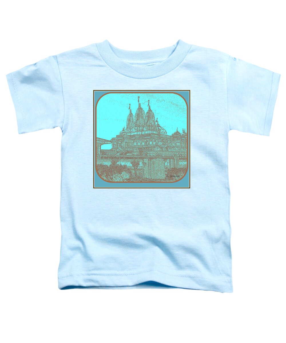 Orange Toddler T-Shirt featuring the digital art Hindu Temple by Lessandra Grimley